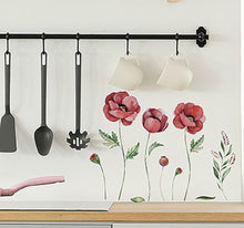 Laden Sie das Bild in den Galerie-Viewer, Wandsticker Wandtattoo Aufkleber Mohnblumen S