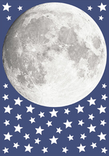 Laden Sie das Bild in den Galerie-Viewer, Wandsticker Leuchtsticker Vollmond Sterne XL