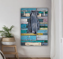 Laden Sie das Bild in den Galerie-Viewer, Wandgarderobe Garderobenpaneel Shabby farbig