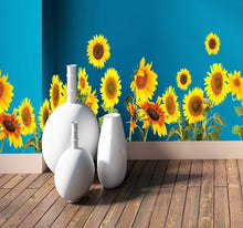 Laden Sie das Bild in den Galerie-Viewer, Wandsticker Wandtattoo Bordüre Sonnenblumen