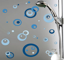 Laden Sie das Bild in den Galerie-Viewer, Aufkleber Sticker Kreise Punkte blau 3D-Optik