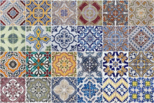 Laden Sie das Bild in den Galerie-Viewer, Klebefolie Spritzschutz Wandschutz Fliesen-Optik, bunte Fliesen