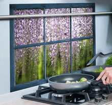 Laden Sie das Bild in den Galerie-Viewer, Klebefolie Spritzschutz Blauregen Fenster