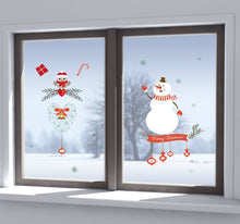 Laden Sie das Bild in den Galerie-Viewer, Fenstersticker Weihnachten Schneemann Eule