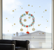 Laden Sie das Bild in den Galerie-Viewer, Fenstersticker Weihnachten Weihnachtskranz