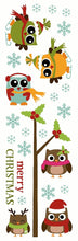 Laden Sie das Bild in den Galerie-Viewer, Wandsticker Wandtattoo Weihnachten Winter Eulen