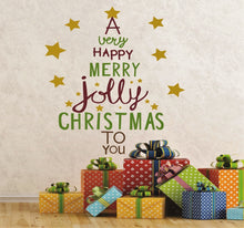 Laden Sie das Bild in den Galerie-Viewer, Fenstersticker Wandsticker Weihnachten Weihnachtsbaum farbig