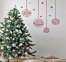 Laden Sie das Bild in den Galerie-Viewer, Wandsticker Fenstersticker Weihnachten Weihnachtskugeln