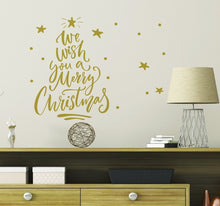 Laden Sie das Bild in den Galerie-Viewer, Wandsticker Fenstersticker Weihnachten Weihnachtsbaum Gold