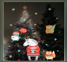 Laden Sie das Bild in den Galerie-Viewer, Fenstersticker Wandsticker Weihnachten Einhorn
