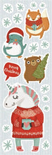 Laden Sie das Bild in den Galerie-Viewer, Wandsticker Fenstersticker Weihnachten Einhorn