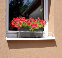 Laden Sie das Bild in den Galerie-Viewer, Blumenkastenhalterung verstellbar von 0,60 bis 1,00 m Edelstahl ohne Bohren