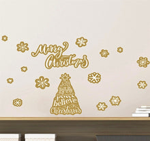 Laden Sie das Bild in den Galerie-Viewer, Wandsticker Wandtattoo Weihnachtsbaum Gold