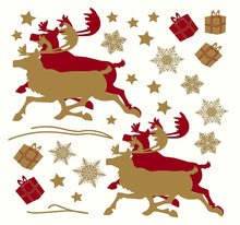 Laden Sie das Bild in den Galerie-Viewer, Wandsticker Wandtattoo Weihnachtsmann Schlitten