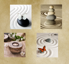 Laden Sie das Bild in den Galerie-Viewer, Wandbild selbstklebend Zen Stein Schmetterling weiß 19 x 19 cm