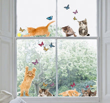 Laden Sie das Bild in den Galerie-Viewer, Fenstersticker Aufkleber Katzen
