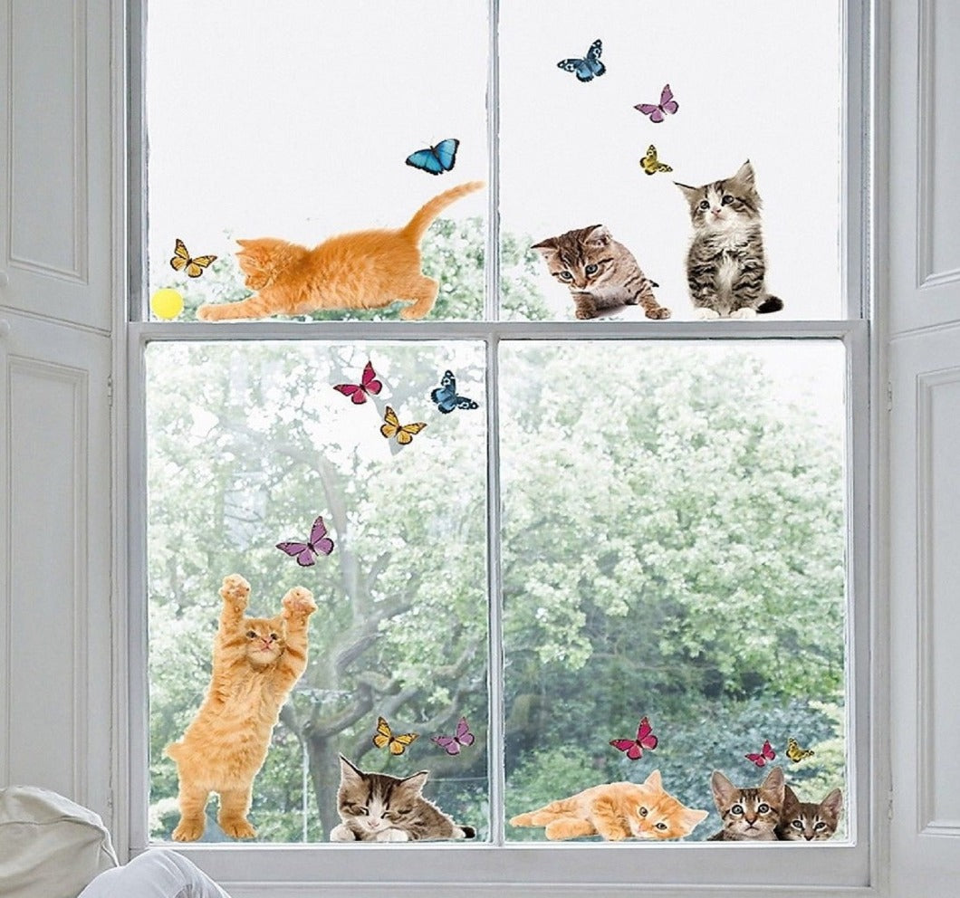 Fenstersticker Aufkleber Katzen