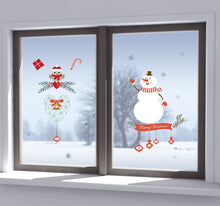 Laden Sie das Bild in den Galerie-Viewer, Fenstersticker Weihnachten Schneemann Eule
