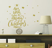 Laden Sie das Bild in den Galerie-Viewer, Wandsticker Fenstersticker Weihnachten Weihnachtsbaum Gold
